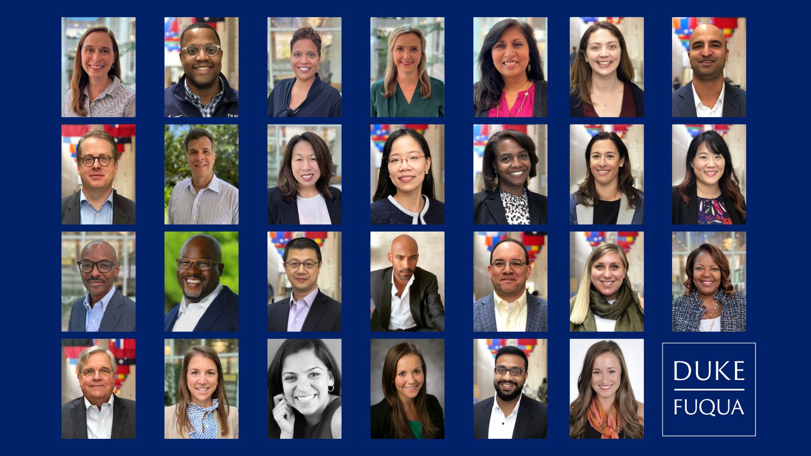 The headshot photos of all Fuqua alumni board members who are concluding their terms of service.